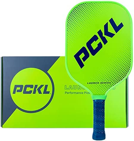PCKL Pro Series Pickleball Paddle Racket | USA Pickleball Approved | Carbon Face with Large Sweet Spot | Honeycomb Core, White